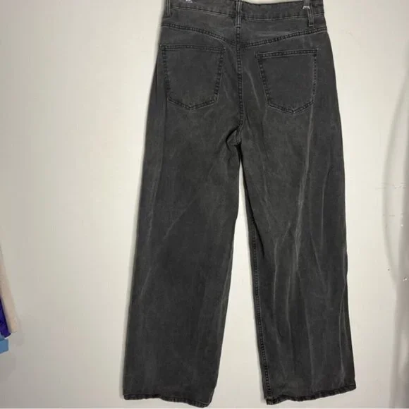 Refuge Denim High Waist Loose Fit Baggy Black Retro Jeans, size 5 - Picture 5 of 12